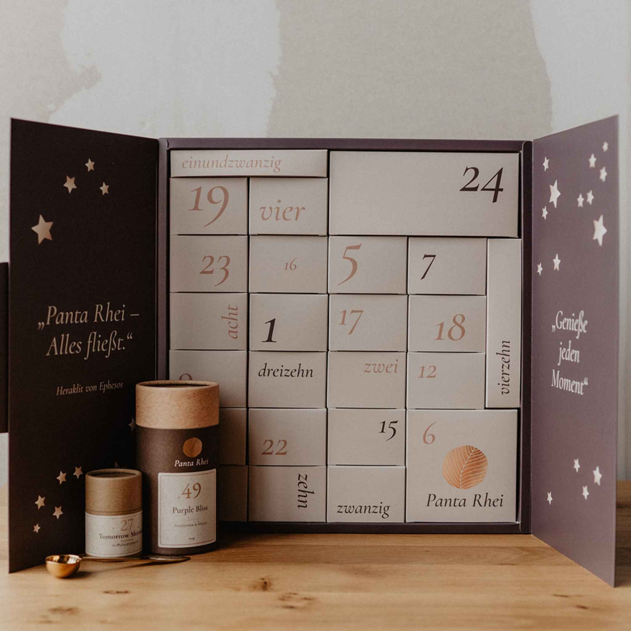 Tee Adventskalender geöffnet