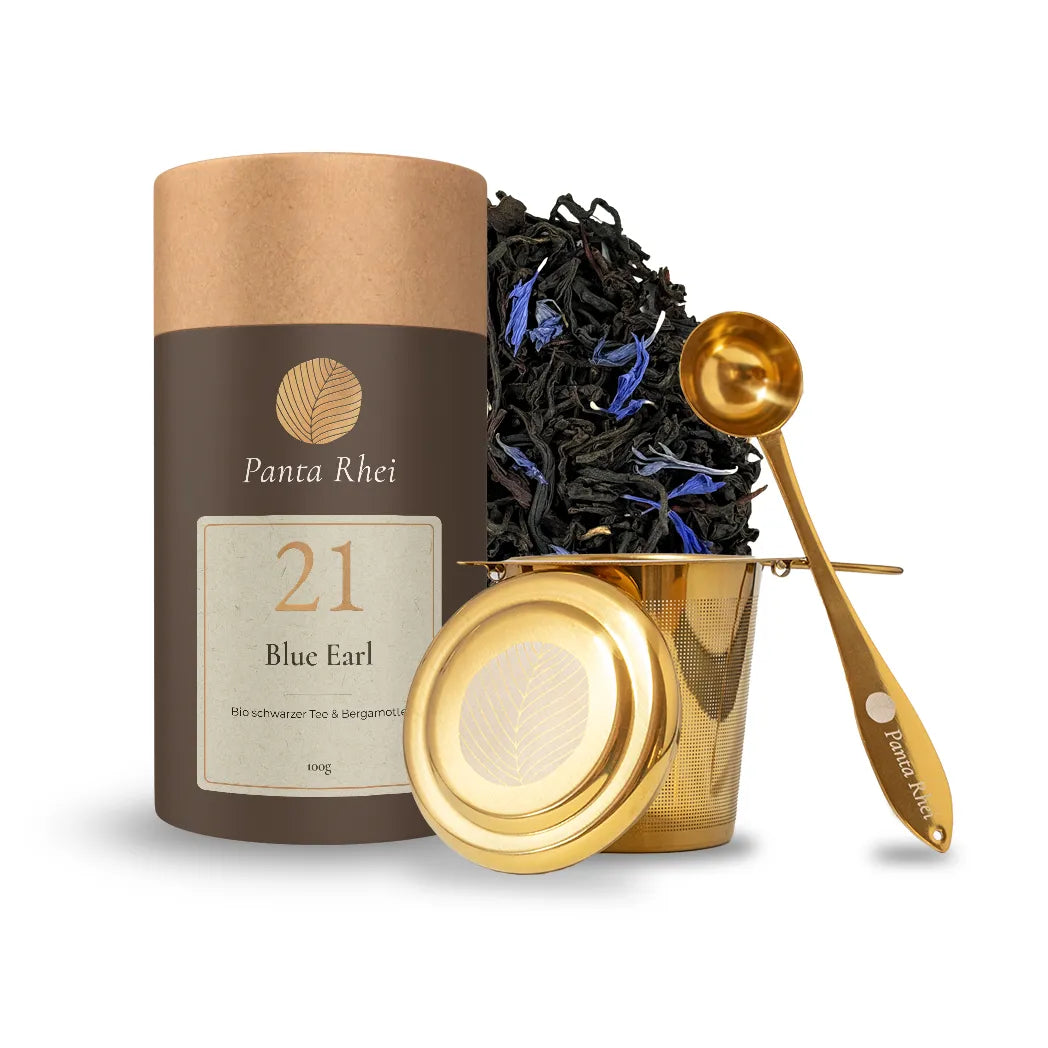 Earl Grey Geschenkset mit Sieb und Löffel